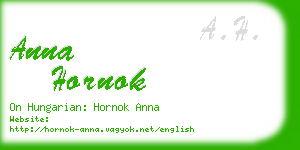 anna hornok business card